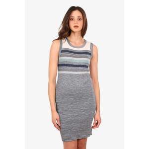 Chanel Silver/Blue Knit Dress Size 38